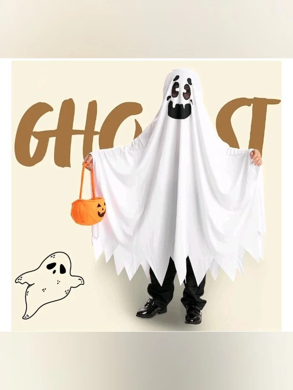 Kids Ghost Costume Size Small 5-7